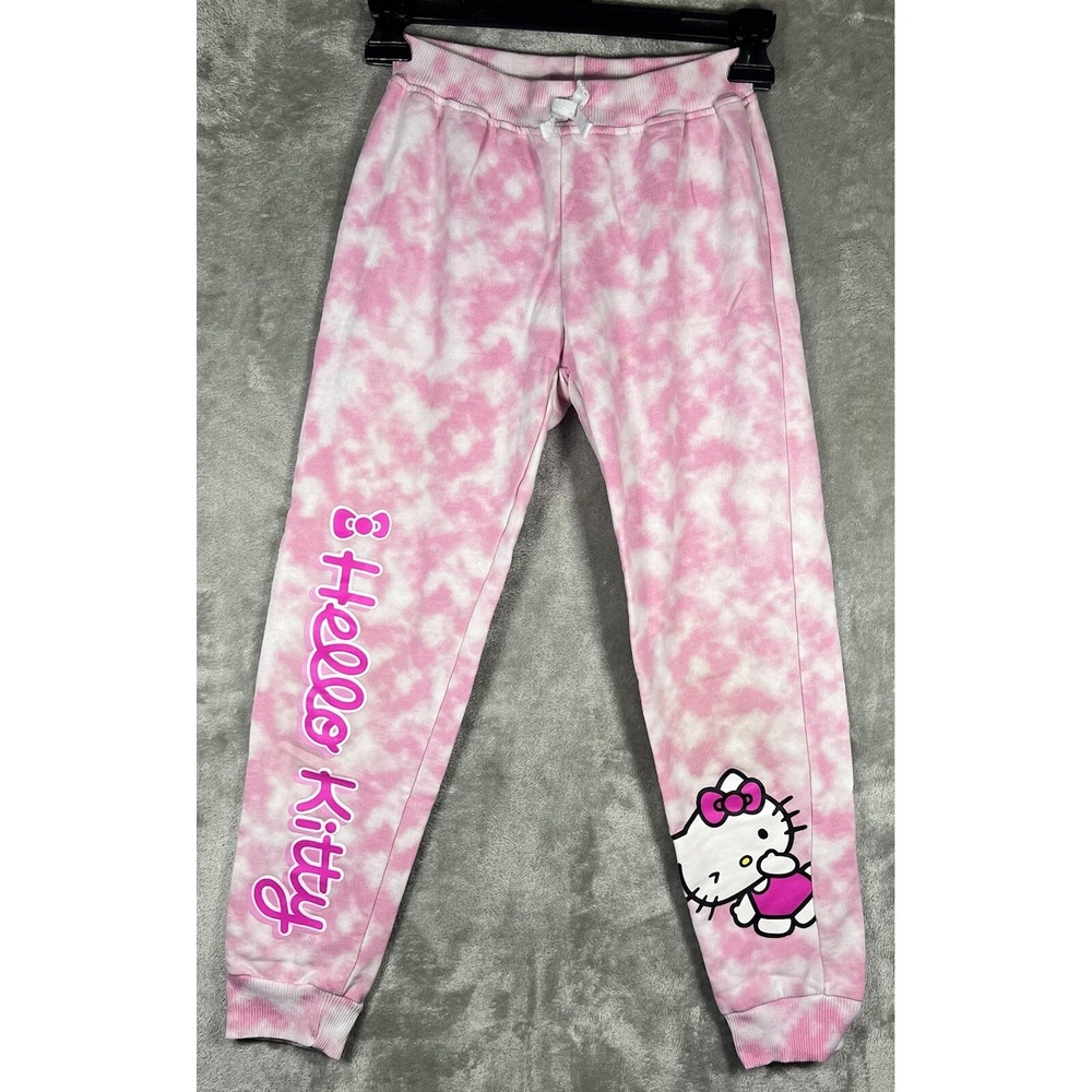 Hello Kitty‎ Sleep SZ 10 Youth Juniors Lounge Plush Pants Pink Logo Soft Fleece